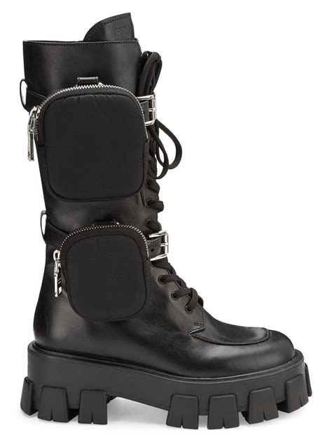 combat boots women prada|Prada genuine leather boots.